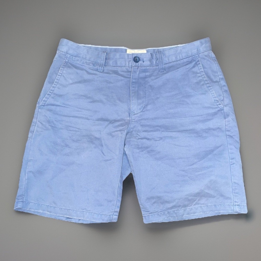 1901 Shorts Mens 36 Chino Blue Cotton Twill Flat Front Bermuda Slim Size 32